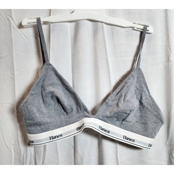 NWOT Hanes Women's Gray Wireless Unlined Bra Adjustable Straps Size L - Picture 1 of 4